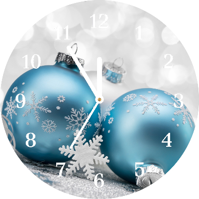 Skleněné hodiny Kolo Vánoční koule zima vánoční ozdoby