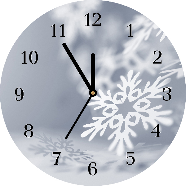 Skleněné hodiny Kolo Sněhová vločka Vánoční dekorace