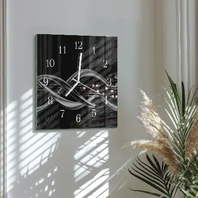 Nástěnné hodiny skleněné čtvercové Abstrakce