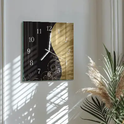 Nástěnné hodiny skleněné čtvercové Abstraktní umění