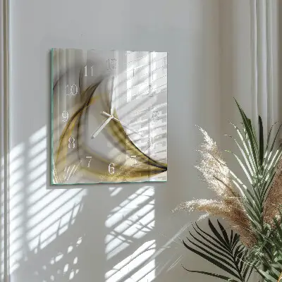 Čtvercové skleněné hodiny na zeď Abstraktní linie