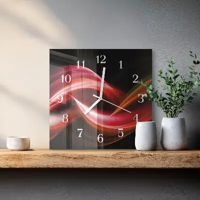 Čtvercové skleněné hodiny na stěnu Abstraktní linie