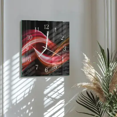 Čtvercové skleněné hodiny na stěnu Abstraktní linie