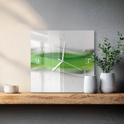 Čtvercové skleněné hodiny na stěnu Abstrakce