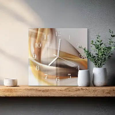 Čtvercové skleněné hodiny na stěnu Abstrakce