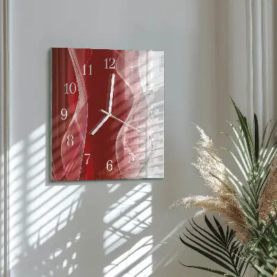 Nástěnné hodiny skleněné čtvercové Abstrakce