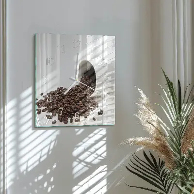 Hodiny s fotkou skleněné čtvercové Šálek kávy