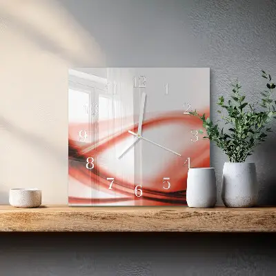 Nástěnné hodiny skleněné čtvercové Abstraktní linie