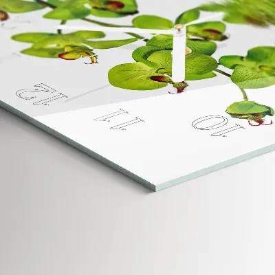 Nástěnné hodiny skleněné čtvercové Orchidej