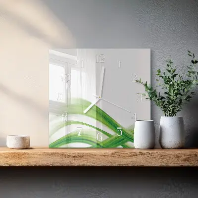 Nástěnné hodiny skleněné čtvercové Abstraktní vlna