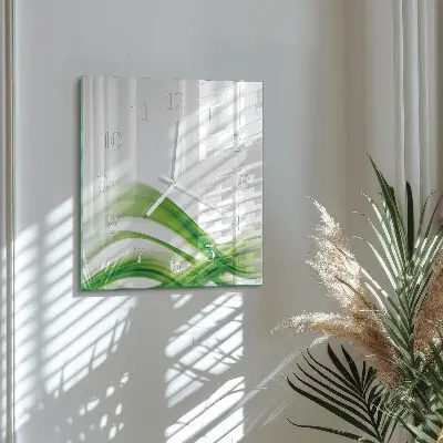 Nástěnné hodiny skleněné čtvercové Abstraktní vlna