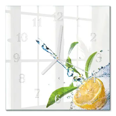 Hodiny s fotkou skleněné čtvercové Citrus