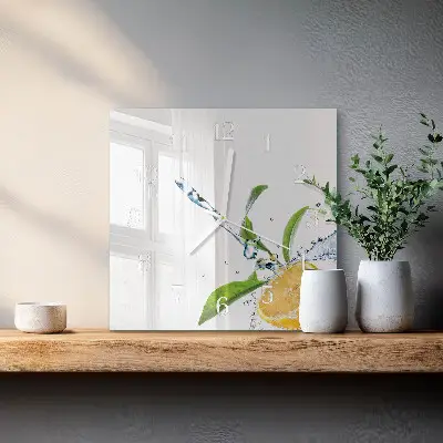 Hodiny s fotkou skleněné čtvercové Citrus