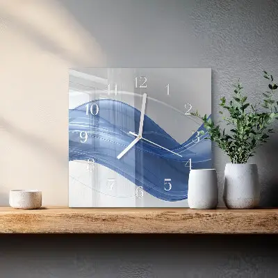 Nástěnné hodiny skleněné čtvercové Abstraktní linie