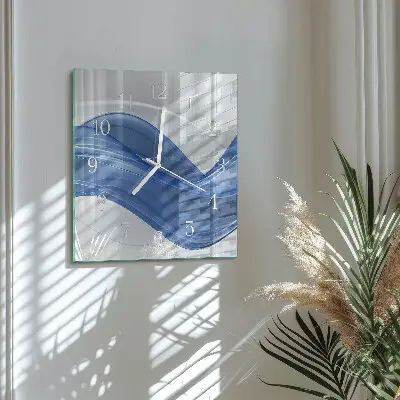 Nástěnné hodiny skleněné čtvercové Abstraktní linie