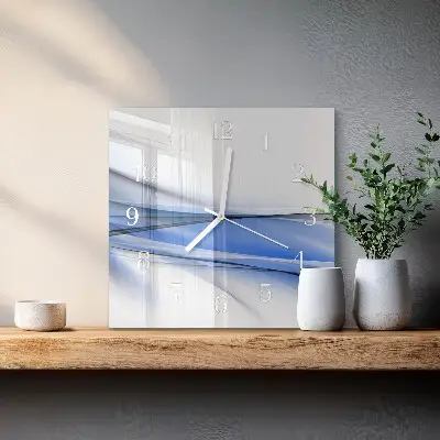 Hodiny s fotkou skleněné čtvercové Abstraktní linie
