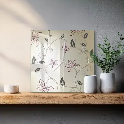 Hodiny s fotkou skleněné čtvercové Floristické umění