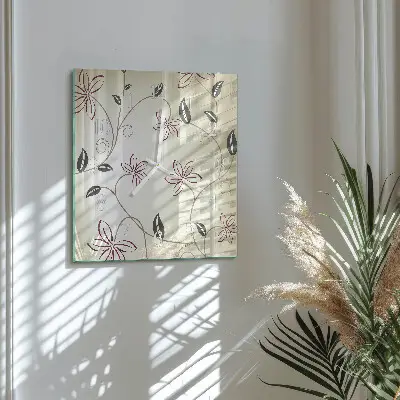 Hodiny s fotkou skleněné čtvercové Floristické umění