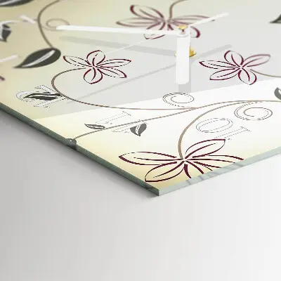 Hodiny s fotkou skleněné čtvercové Floristické umění