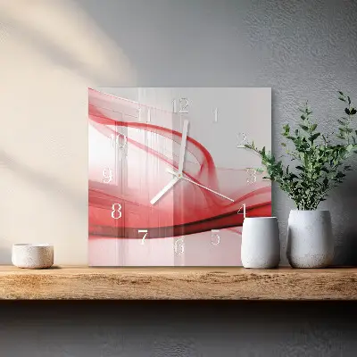 Čtvercové skleněné hodiny na zeď Abstraktní linie