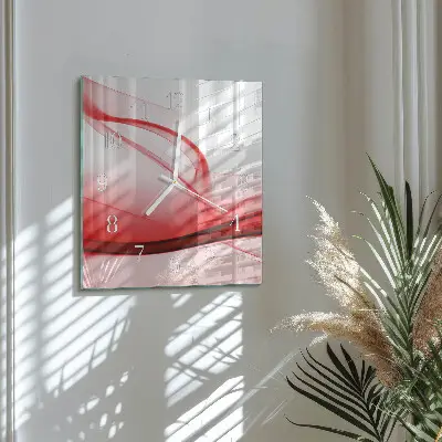 Čtvercové skleněné hodiny na zeď Abstraktní linie