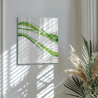 Čtvercové skleněné hodiny na stěnu Abstraktní linie