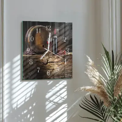 Hodiny na skle čtvercové Hrozny na víno