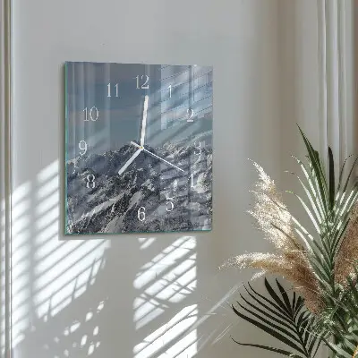 Nástěnné hodiny skleněné čtvercové Hory