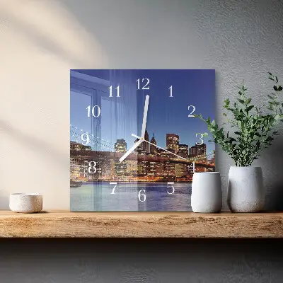 Hodiny s fotkou skleněné čtvercové Horizontální most