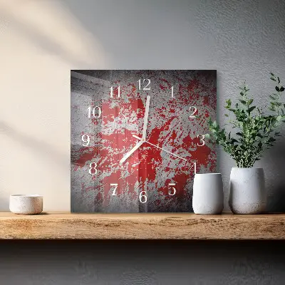 Čtvercové skleněné hodiny na zeď Skvrny