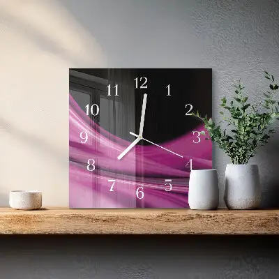 Čtvercové skleněné hodiny na zeď Abstraktní linie