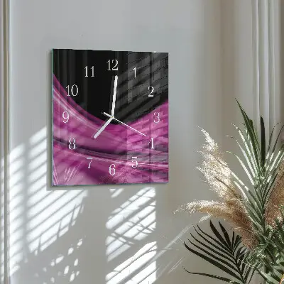 Čtvercové skleněné hodiny na zeď Abstraktní linie