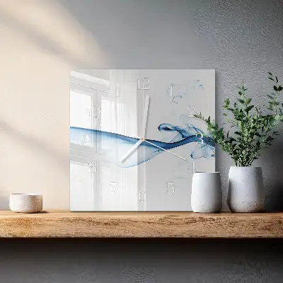 Čtvercové skleněné hodiny na zeď Abstraktní kouř