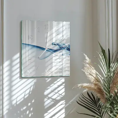 Čtvercové skleněné hodiny na zeď Abstraktní kouř