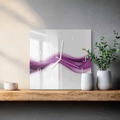 Čtvercové skleněné hodiny na zeď Abstraktní linie