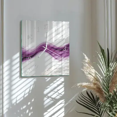 Čtvercové skleněné hodiny na zeď Abstraktní linie