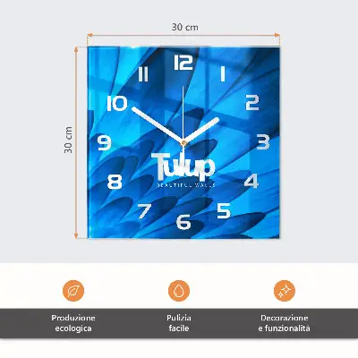 Čtvercové skleněné hodiny na zeď Abstraktní linie