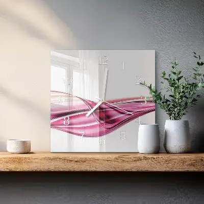 Čtvercové skleněné hodiny na stěnu Abstraktní linie