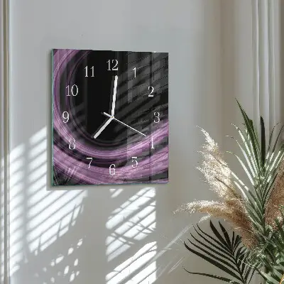 Čtvercové skleněné hodiny na zeď Abstraktní linie