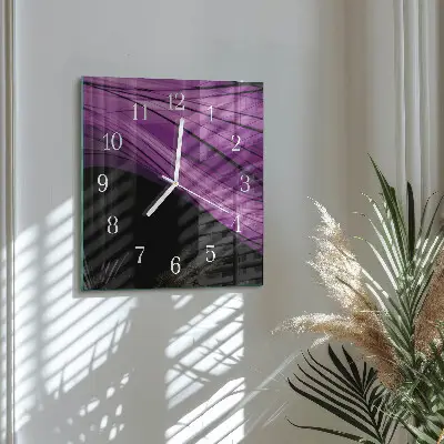 Nástěnné hodiny skleněné čtvercové Abstrakce