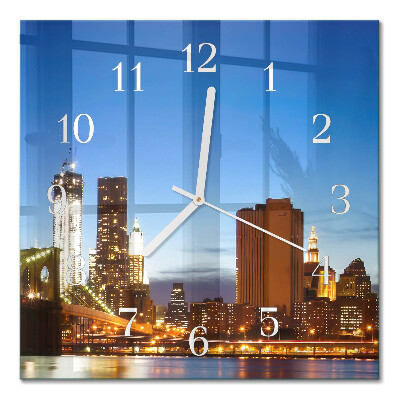 Hodiny s fotkou skleněné čtvercové Horizont