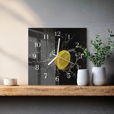 Nástěnné hodiny skleněné čtvercové Citrus