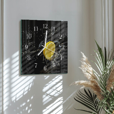 Nástěnné hodiny skleněné čtvercové Citrus