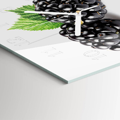 Čtvercové skleněné hodiny na zeď Ostružiny