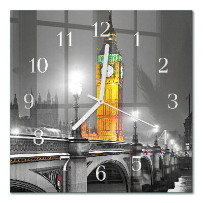 Hodiny na skle čtvercové Big Ben