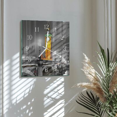 Hodiny na skle čtvercové Big Ben