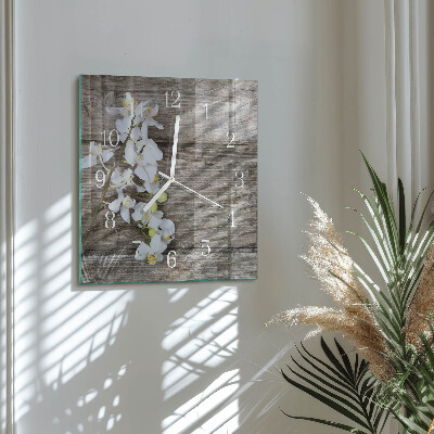 Hodiny na skle čtvercové Desky