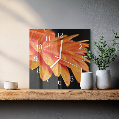 Nástěnné hodiny skleněné čtvercové Gerbera