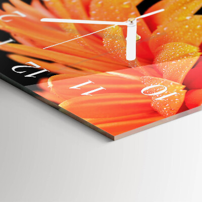 Nástěnné hodiny skleněné čtvercové Gerbera