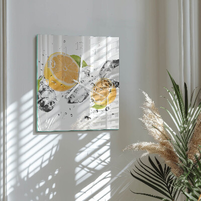 Čtvercové skleněné hodiny na zeď Citrus